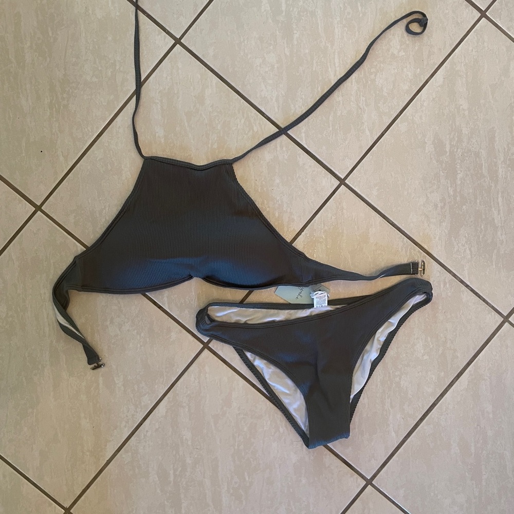 Stylish Slate Green (gray) Women's Swim Set